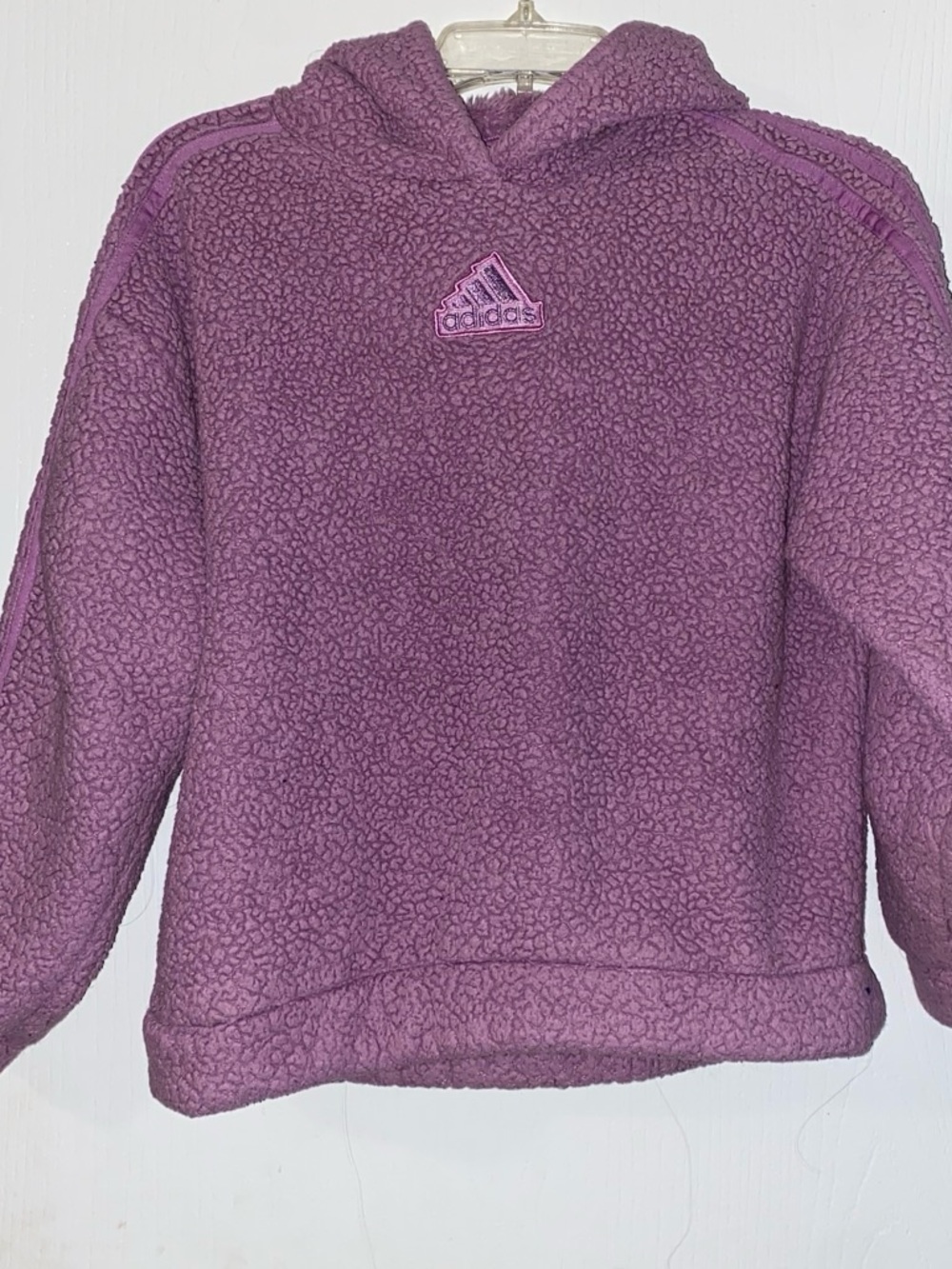 adidas Kids Purple Sherpa Hoodie Pullover
